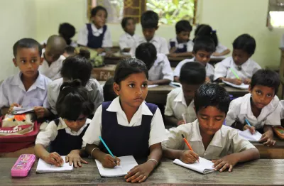 students in classroom in india 