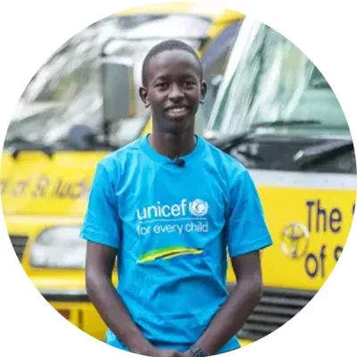Portrait d'Emmanuel Cosmas Msoka, défenseur des droits des jeunes de l'UNICEF