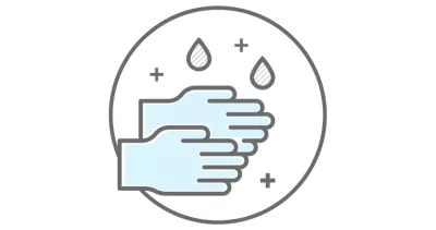 Icon showing hand washing