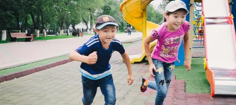 Children's playground in Ust-Kamenogorsk, Kazakhstan